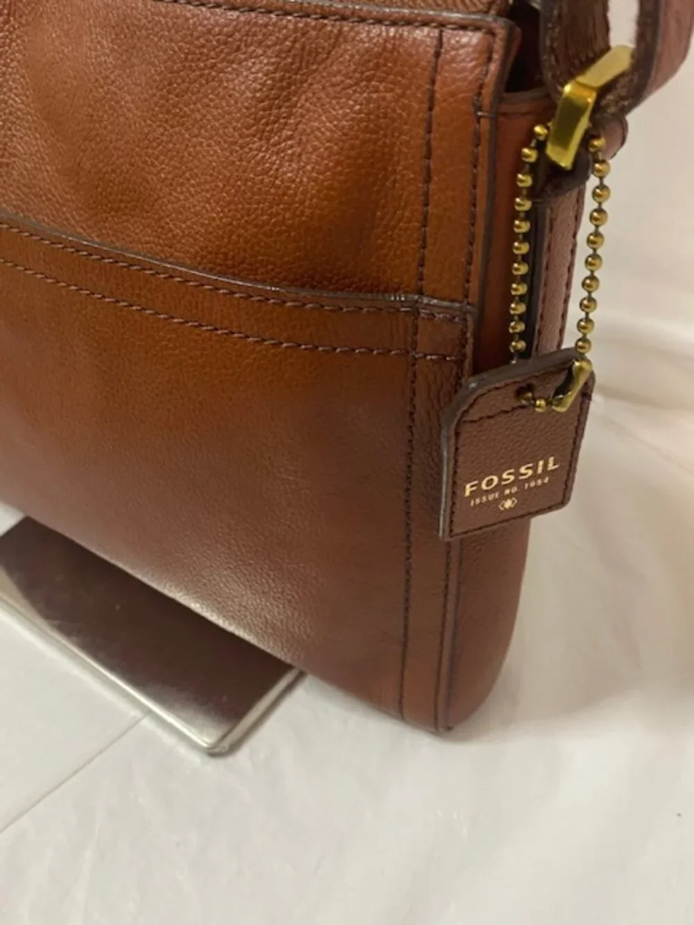 Fossil Tara Brown Leather Crossbody Bag
